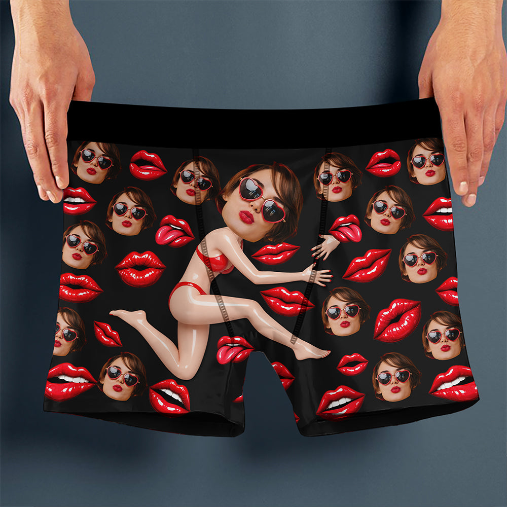 Funny Custom Face Property Of Her, Him Men's Boxer Funny Gift For Boyfriend, Husband HA75 922224