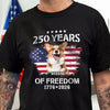 Custom Dog Photo Celebrate 250 Years of America Dark Shirt CH07 899772