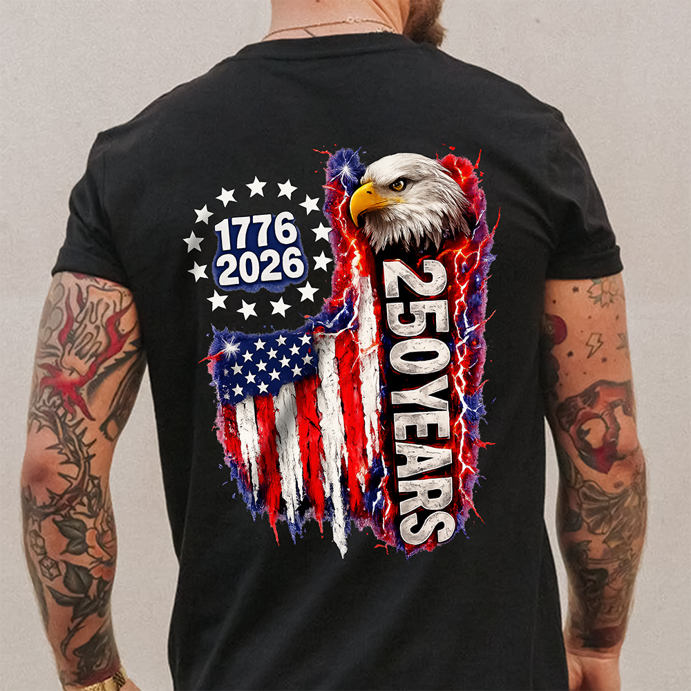 USA 250th Anniversary 1776 2026 Eagle T-Shirt Back CH07 910854
