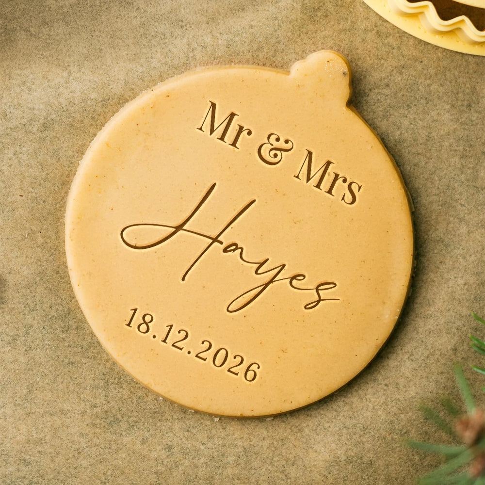 Personalized Wedding Cookie Stamp & Cutter Set Bridal Shower Baking Gift CH07 180268