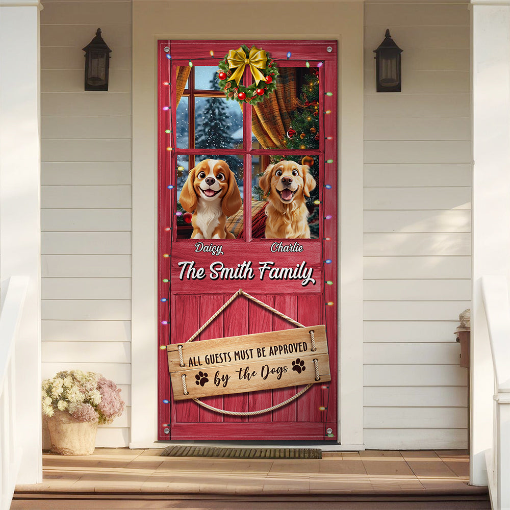 Custom Cute 3D Dog All Guests Must Be Approved By The Dogs Decoration Door Cover HA75 898082