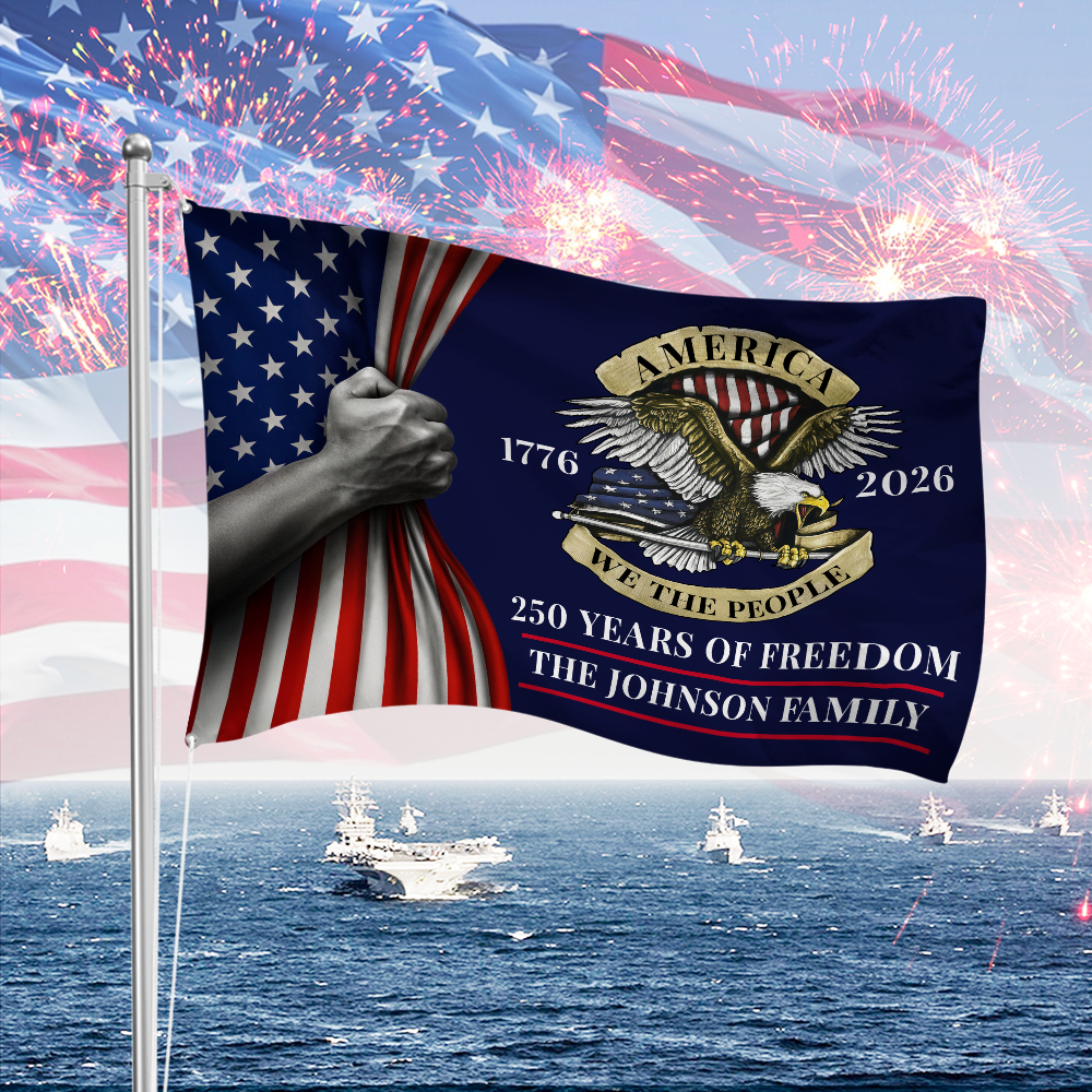 Patriotic USA 250th Anniversary 250 Years of Freedom House Flag CH07 896644