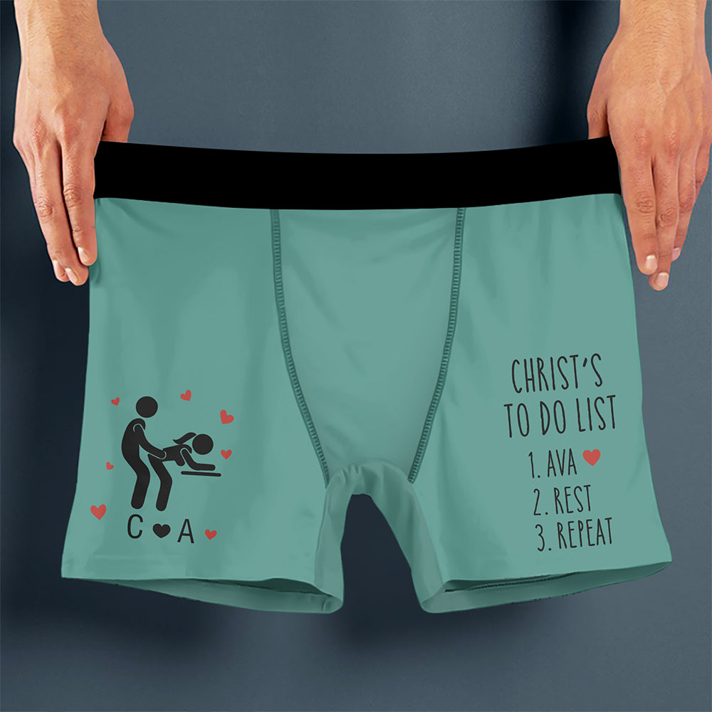 Personalized To Do List Naughty Funny Adult Boxer - Gift For Husband & Boyfriend HA75 921996