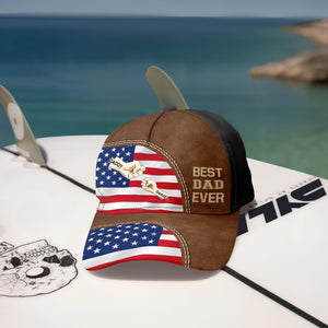 Best Dad Ever With American Flag And Fist Bumps Personalized Classic Cap For Dads TH10 892965