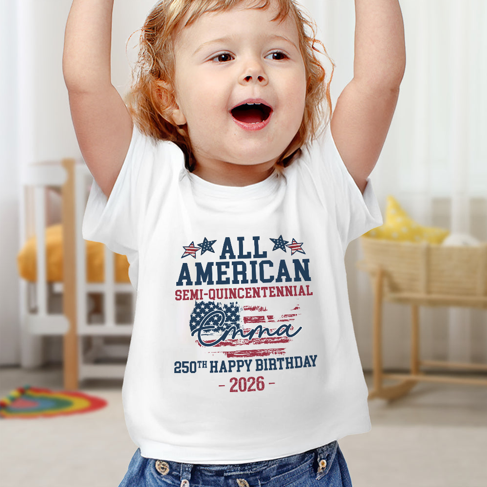 Custom Name All American Semiquincentennial 250th Birthday Baby Onesie LM32 899491