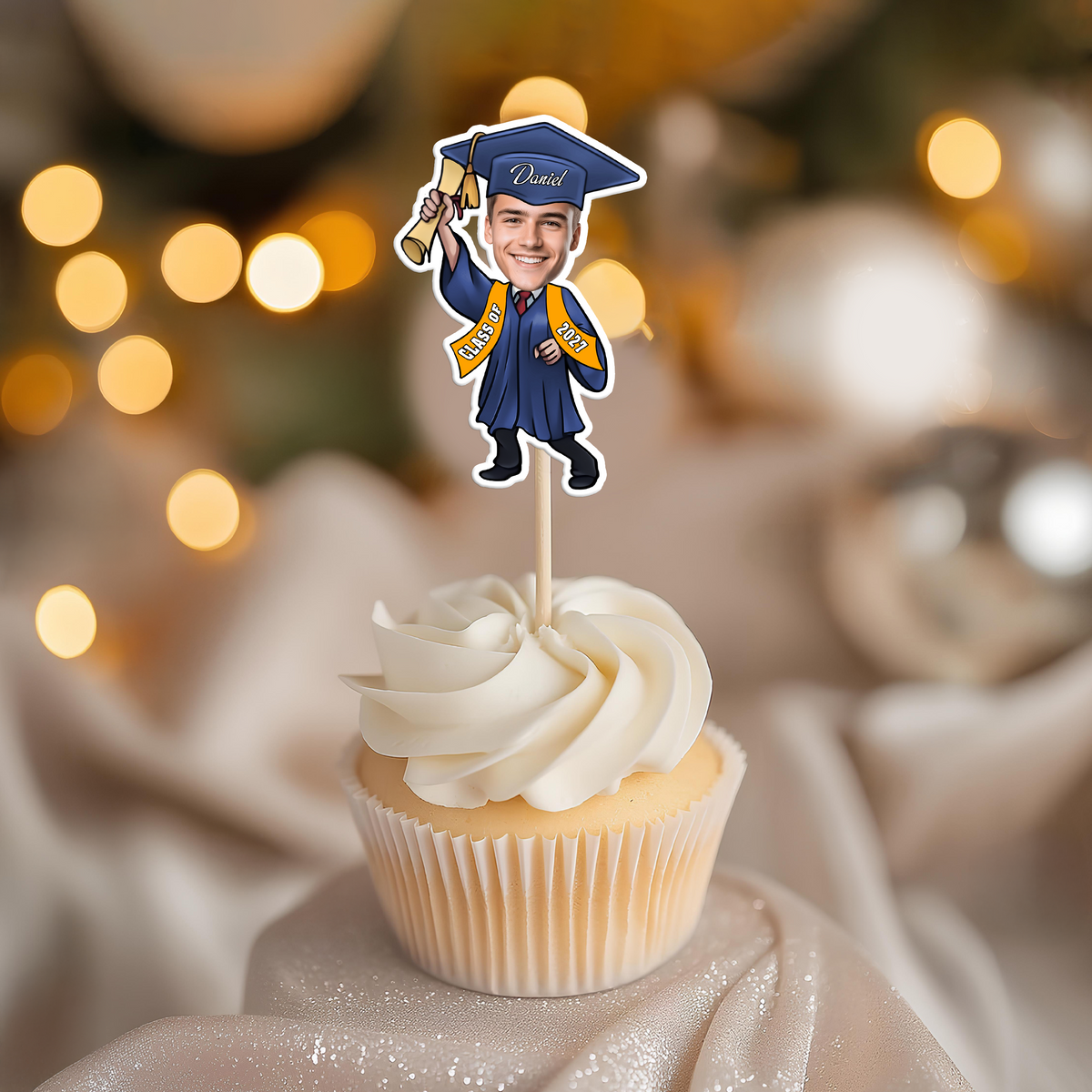 Custom Photo Graduate Personalized Cupcake Toppers Graduation Day Party Decor CH07 895328