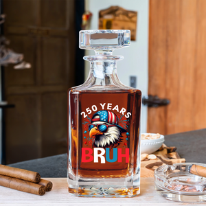 250 Years USA Bruh 250th Birthday 1776-2026 Eagle Flag Decanter HA75 897326