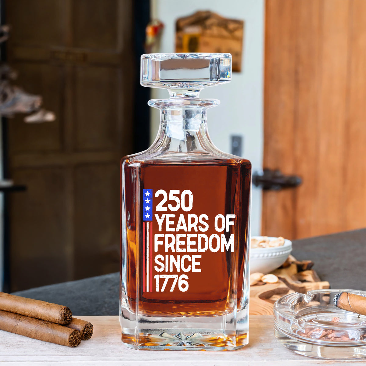 250 Years Of Freedom 250th Birthday America Flag 4th Of July Decanter HO82 894802