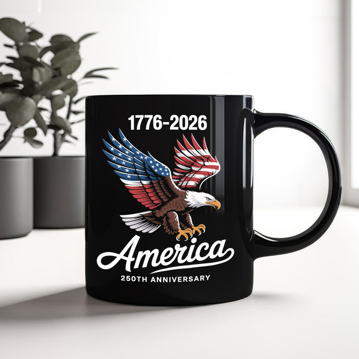 Celebrate 250 Years of America USA Anniversary 1776-2026 Black Mug HO82 894524