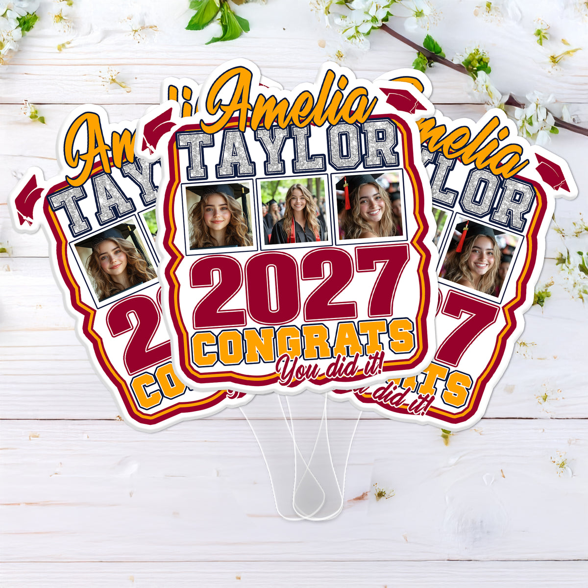 Custom Photo Graduation Favors Senior Night Fans HO82 893570
