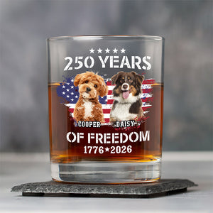 Custom Dog Photo Celebrate 250 Years of America Whiskey Glass CH07 899676