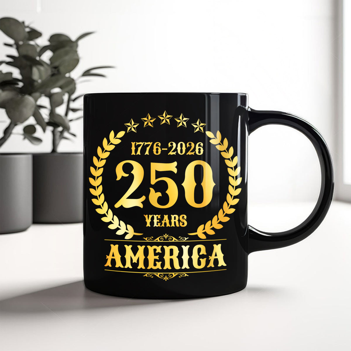 America 250 Years America 250th Anniversary Black Mug HA75 897420