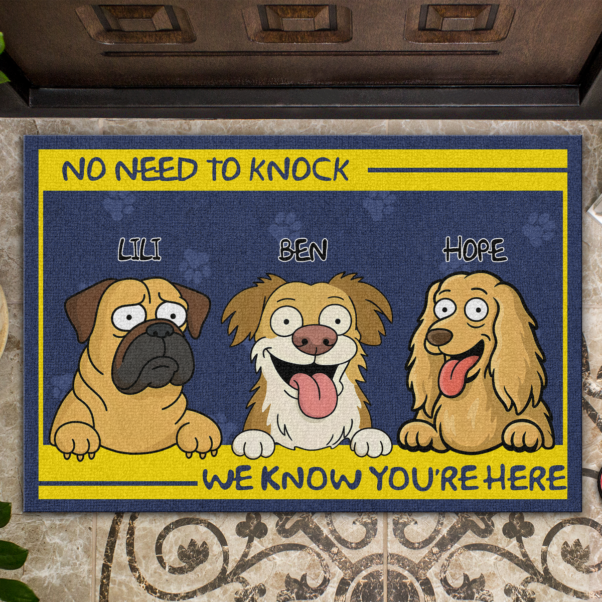 No Need To Knock My Dog Already Told Me Personalized Funny Doormats LM32 893355