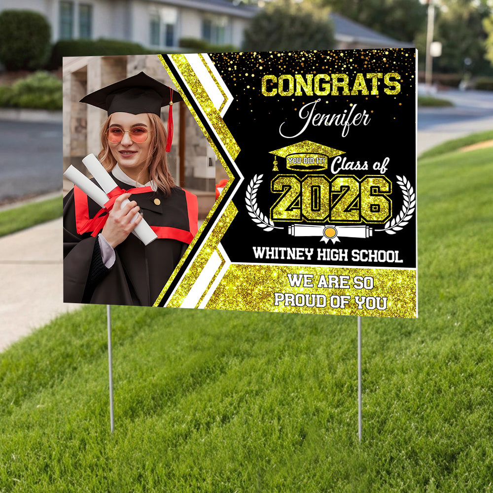 Personalized Congrats Class Of 2026 We Are So Proud Of You Yard Sign TH10 898561