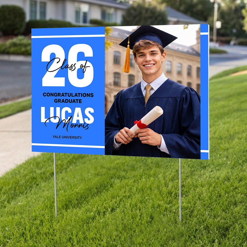 Custom Photo Class of 2026 Graduation Yard Sign Congrats Graduate Party Decor LM32 899363