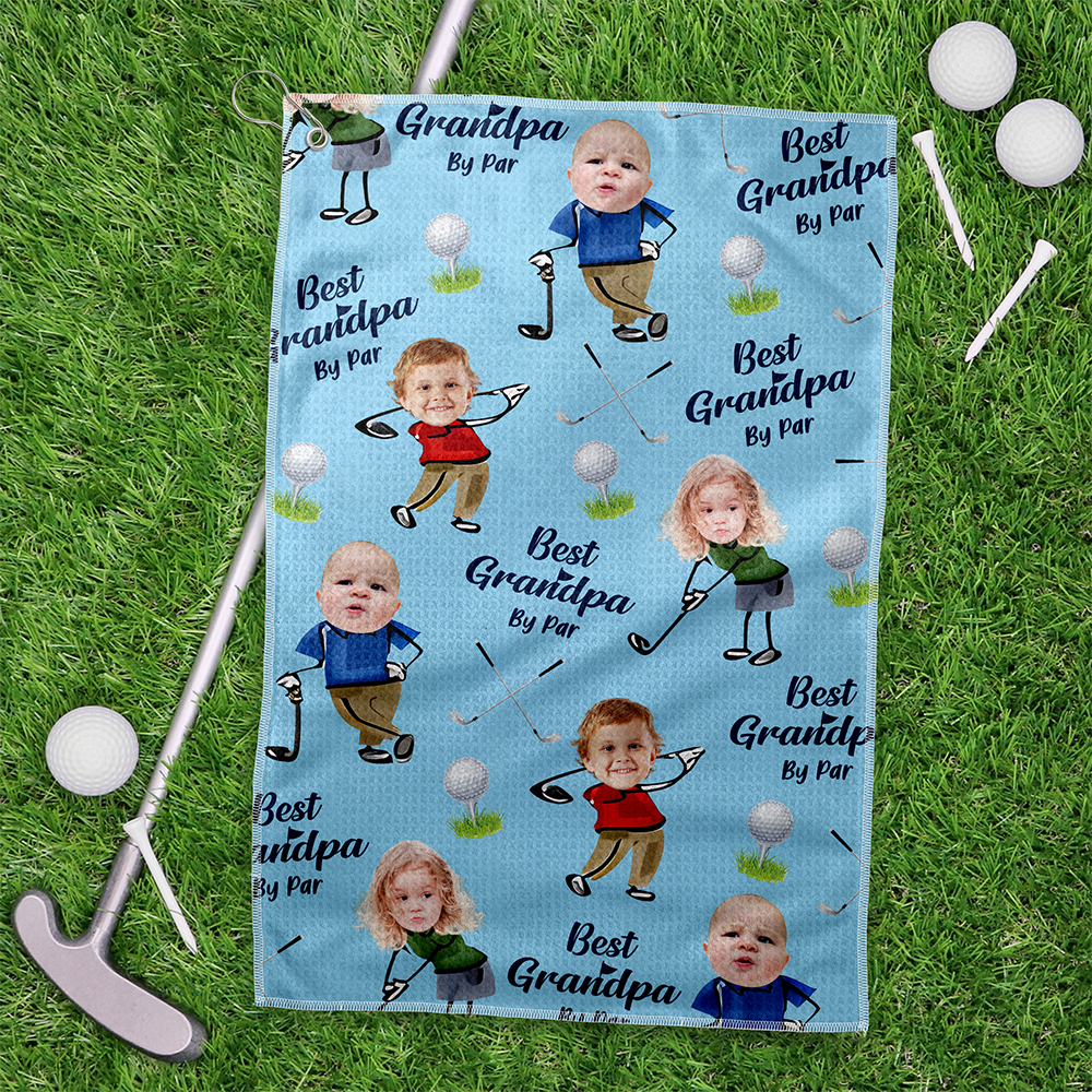 Custom Kid Face Best Dad By Par Golf Towel LM32 893645