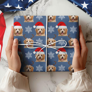 Custom Pet Photo Christmas Wrapping Paper For Pet Lovers LM32 891957