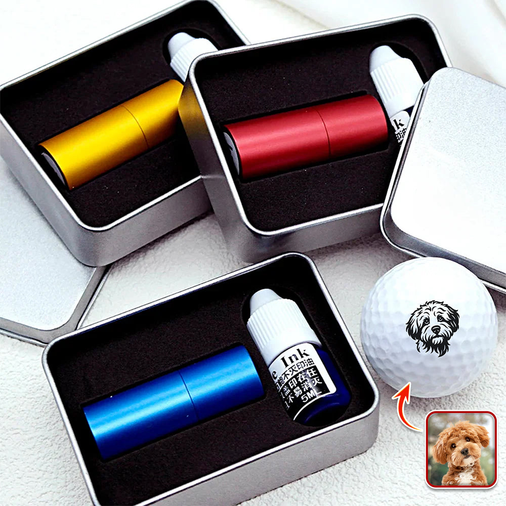 Custom Dog Photo Golf Ball Stamp Box, Golf Club Gift, Golf Lovers Gift TH10 896919