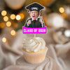 Custom Funny Face Class of 2026 Cupcake Toppers, Personalized Photo Graduation Party Favors LM32 899423