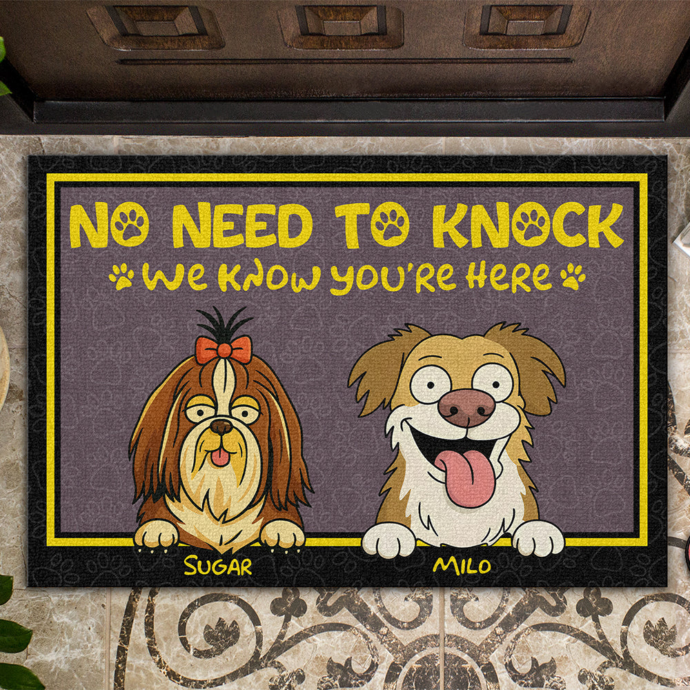 No Need To Knock - Dog Personalized Home Decor Decorative Mat, Doormat HA75 892136