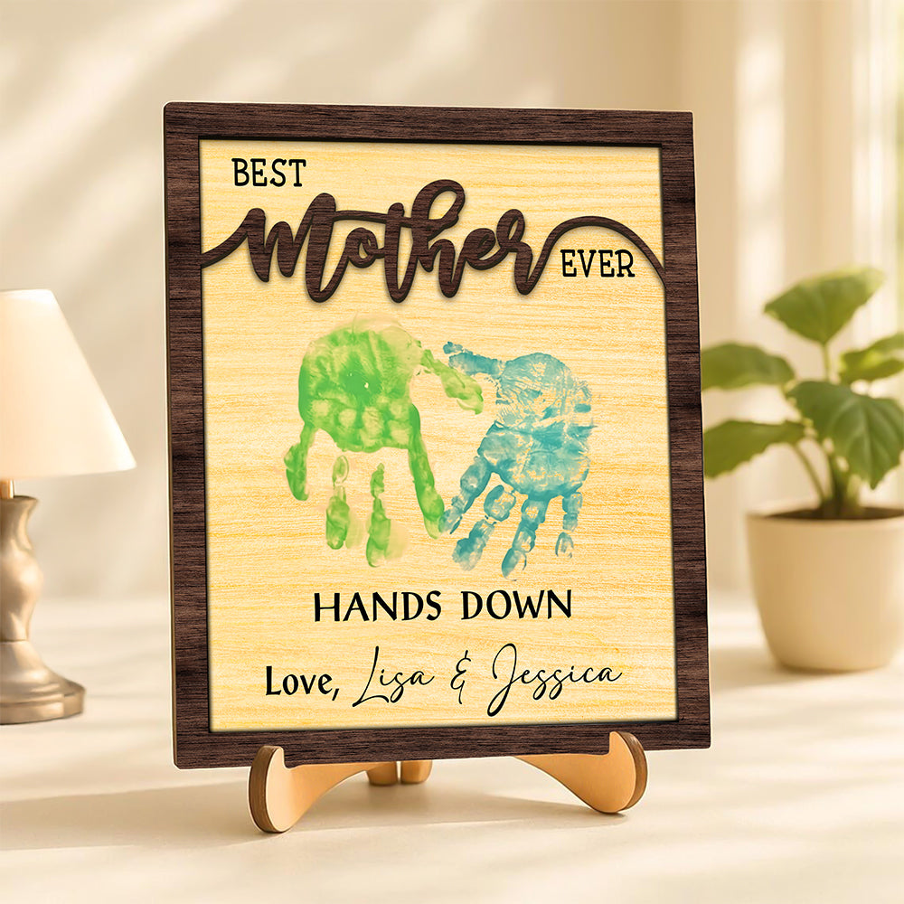 Best Mom Ever Mother's Day 2-Layered Wooden Plaque With Stand TH10 892975
