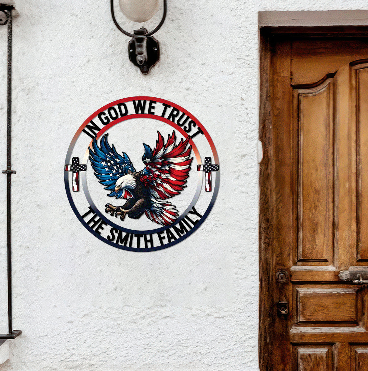 Personalized Name In God We Trust Patriotic Eagle Metal Sign LM32 897267