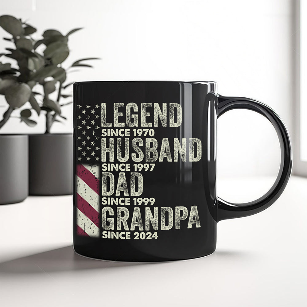 Personalized Legend Husband Dad Grandpa Black Mug TH10 892939