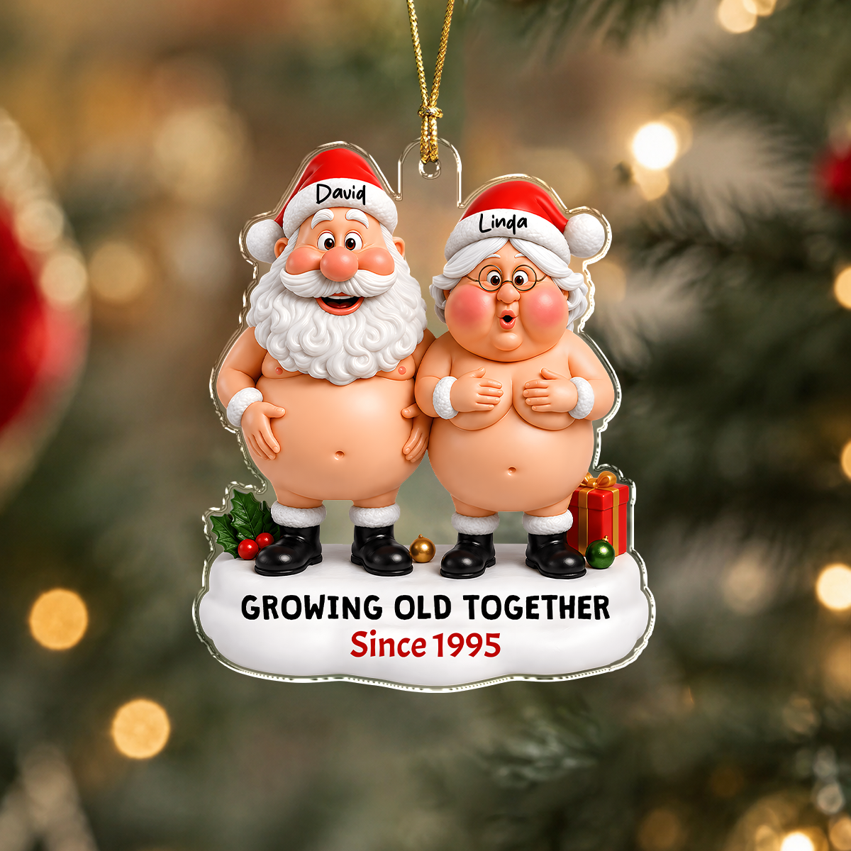 Personalized Growing Old Together, Acrylic Ornament For The Holidays TH10 170655