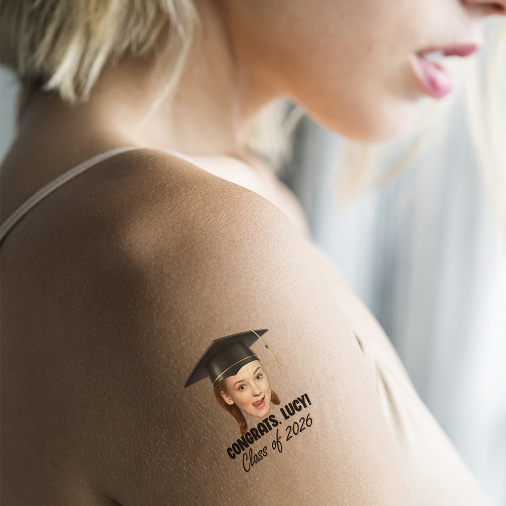 Custom Photo Graduation Party PHOTO Face Temporary Tattoos HO82 901382