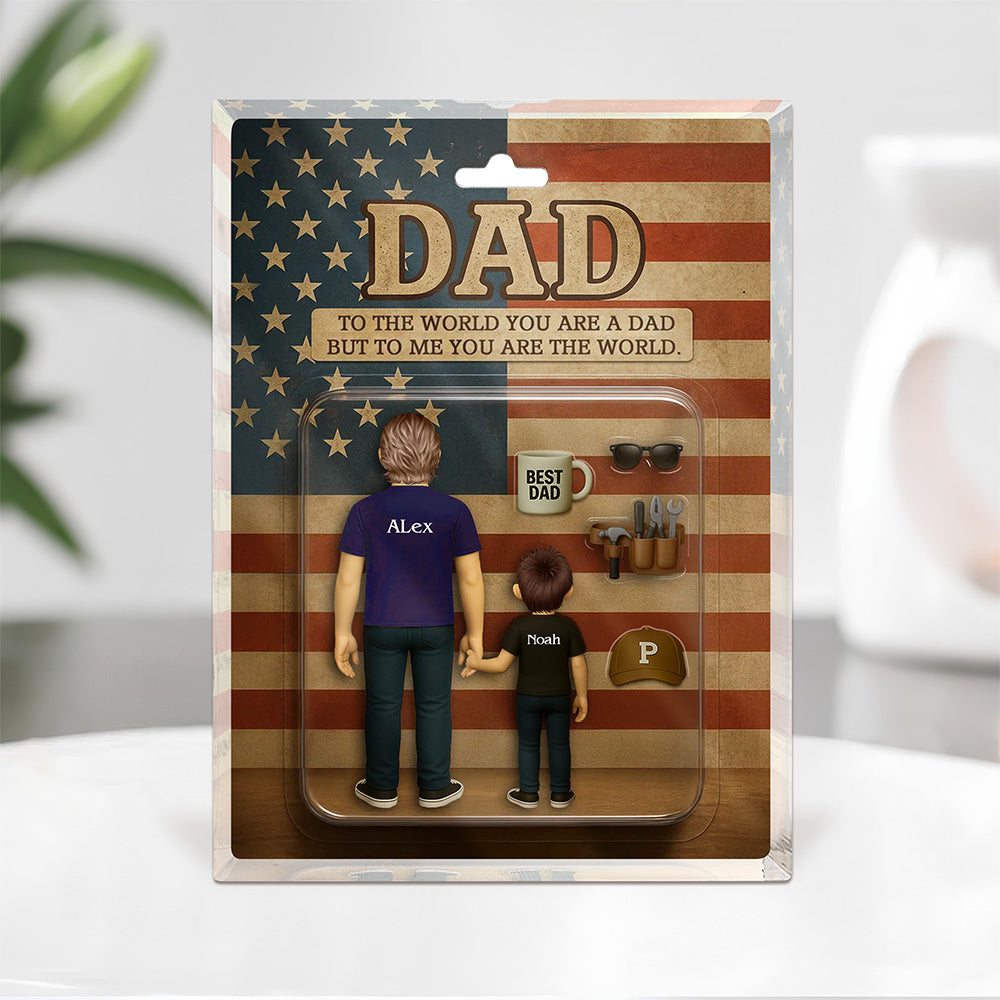 Personalized You Are The World Dad Family Acrylic Block Plaque Gift LM32 893453