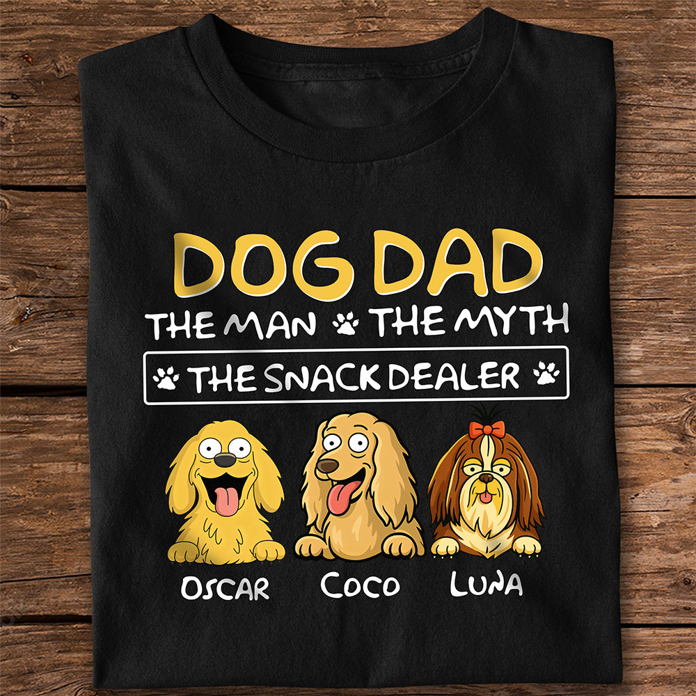 Dog Dad The Man The Myth The Snack Dealer Dark Shirt Personalized Gift For Father's Day HO82 893698