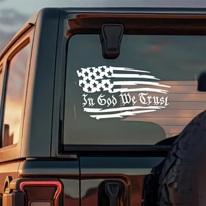 In God We Trust Decal Sticker - American Flag Car Window Decal Sticker HA75 898374