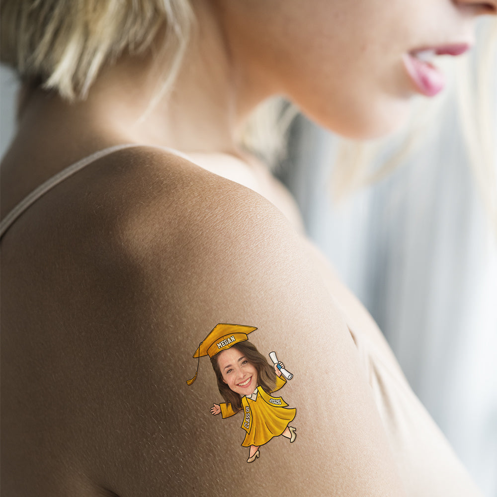 Custom Funny Face Class of 2026 Graduation Temporary Tattoos HO82 901462