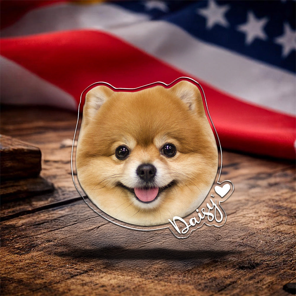 Custom Cute Dog Photo Acrylic Pin For Dog Mom Dog Dad CH07 911076