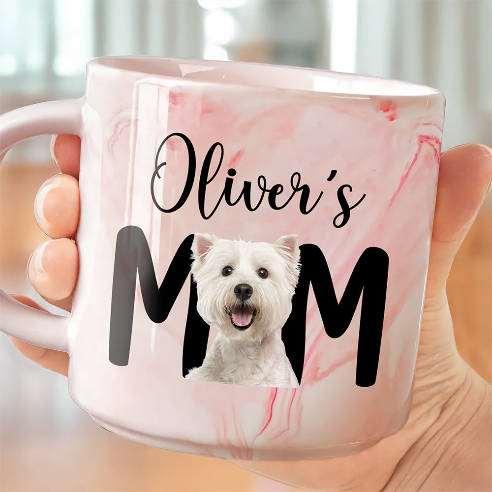 Custom Photo Dog Mom Personalized Marble Mug CH07 895524