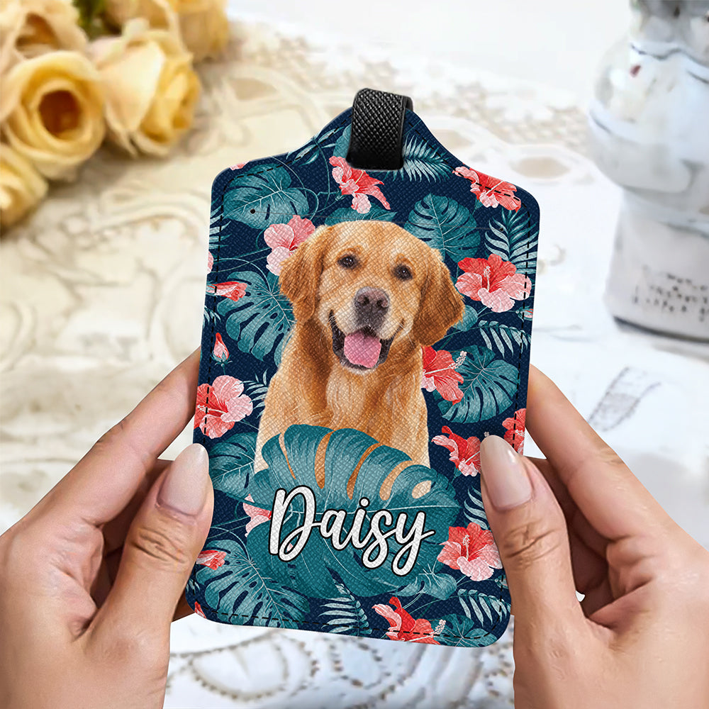 Custom Photo Dog Cat Tropical Pattern Luggage Tag HA75 892720