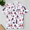 Custom Name Personalized Golf Ball Pattern America Flag Patriotic Polo Shirt HA75 898710
