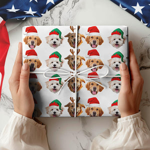 Custom Dog Photo Gift Christmas Wrapping Paper For Dog Lovers LM32 891959