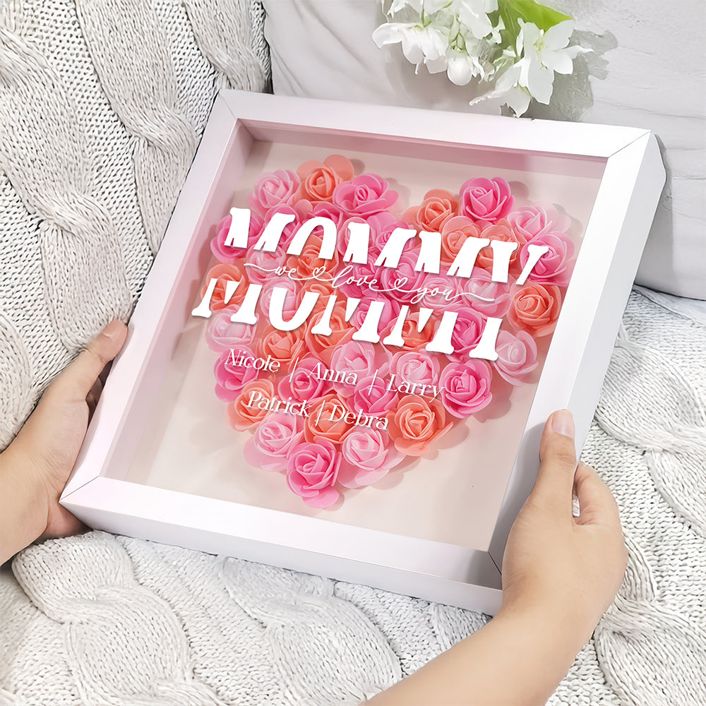 Custom Name I Love You Mom Mother's Day Flower Shadow Box TH10 892561