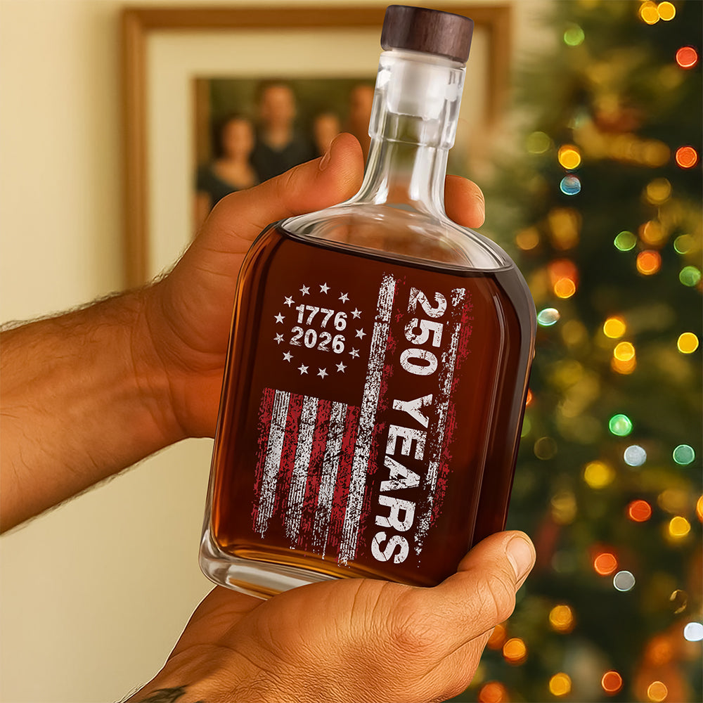 America 250th Birthday US Flag 250 Years We The People Whiskey Bottle HA75 897386