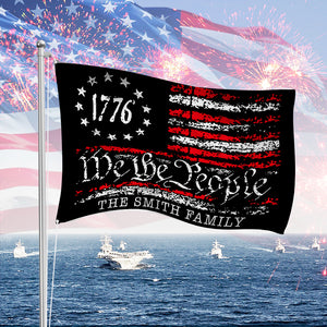 We The People Black And Red USA American Double-Sided Flag HA75 898222