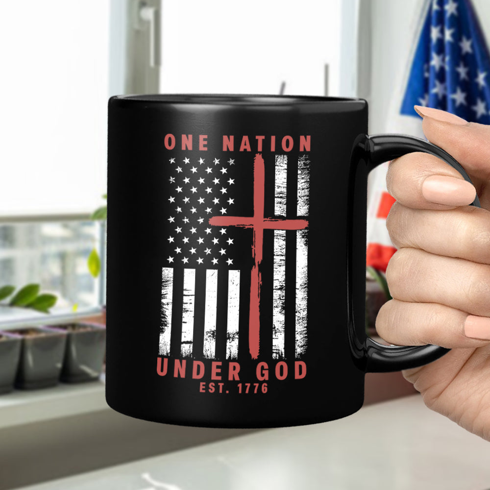 One Nation Under God Est. 1776 Black Mug LM32 895451