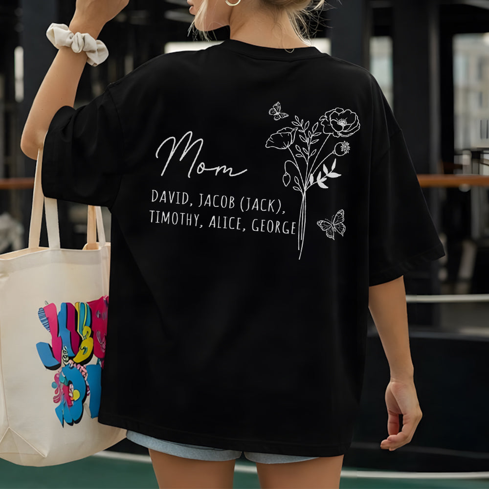 Custom Kid Name Personalized Back Dark Shirt For Mom, Mother Day Gift TH10 898755