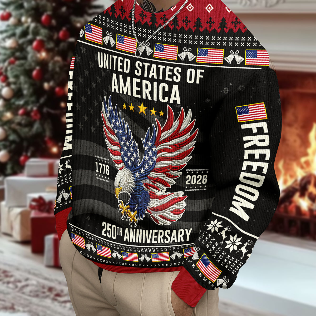 United State Of America Freedom 250 Years Ugly Sweater TH10 896559