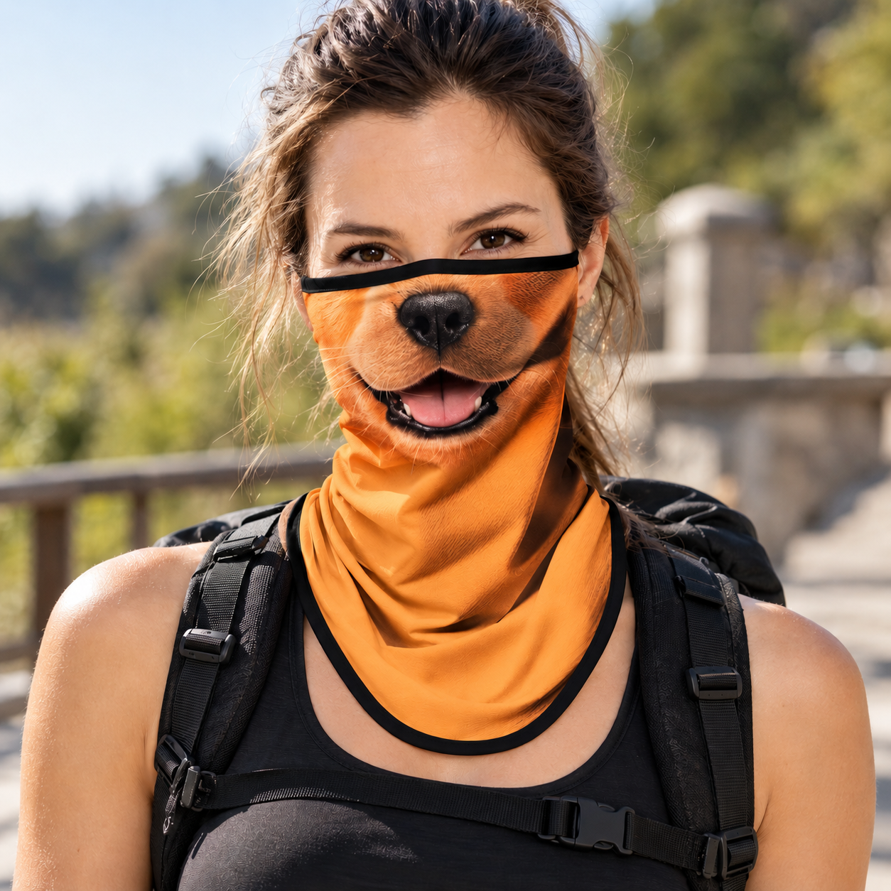 Funny Animal Face Neck Gaiter Mask, Novelty Face Cover for Adults LM32 670383
