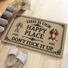 Personalized This Is My Happy Place Welcome Doormat Dog Lover Gift TH10 170487