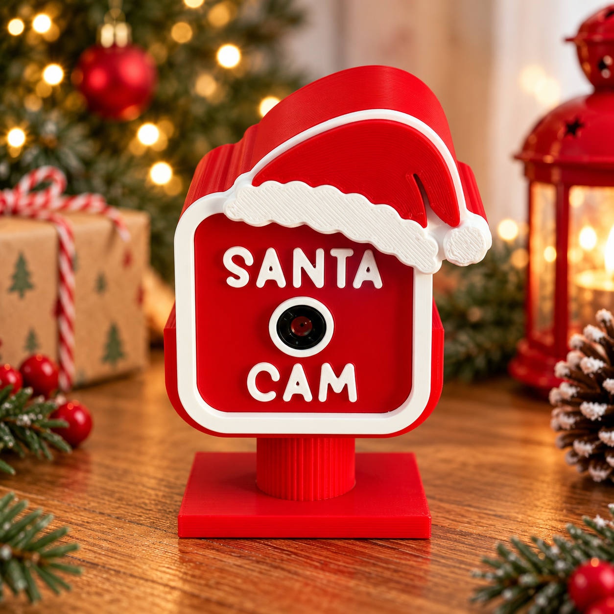 Personalized Santa Cam Christmas Decoration, 3D Printed Santa Camera, Christmas Holiday Decor Gift HA75 922134