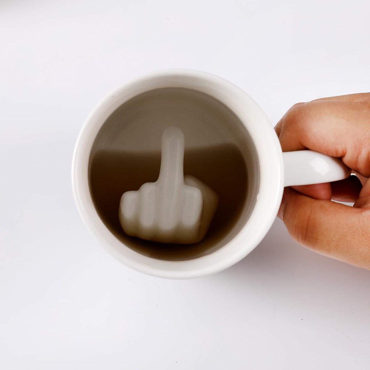 Funny Novelty Middle Finger Inside Coffee Mug HO82 903638