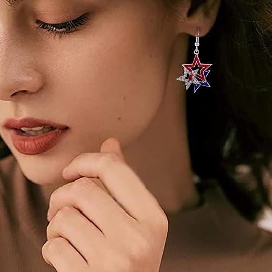 4th of July - Red White Blue Patriotic American Flag Earrings for Women LM32 669363