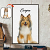 Custom Pet Portrait Photo With Watercolor Style Poster Picture Frame HO82 894208